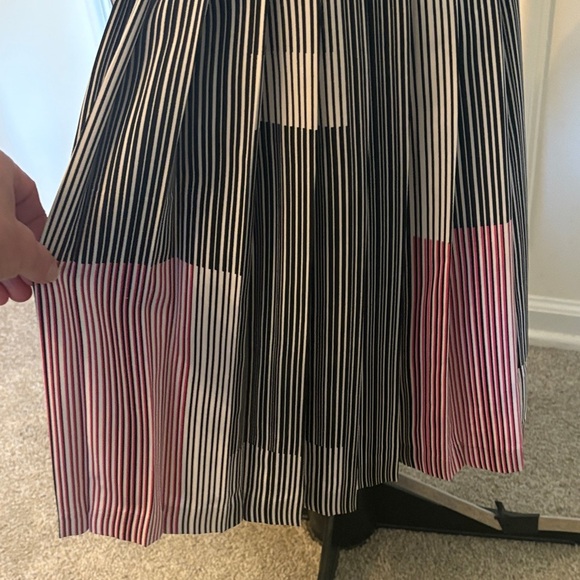 Worthington A-Line Skirt with Pink and Black Stripes - Picture 3 of 12